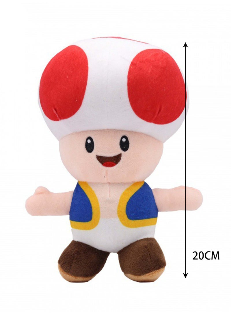Popular Super Mario Doll Plumber Mushroom Plush Toy (Red Mushroom) - Image 2